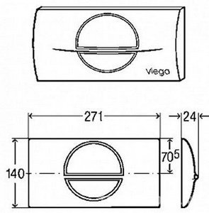 Клавиша 2-х объёмного смыва, для сист. инстал. , (пластик цв.белый) мод.8312.1  for Life 2 ZZ Viega Visign 463052