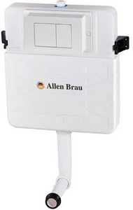 Бачок смывной, скрытого монтажа для пристенных унитаза, фронт.управл.,смыв пневматический.,крепёж в компл, без кнопки смыва,  ZZ Allen Brau Pneumatic 9.11104.20