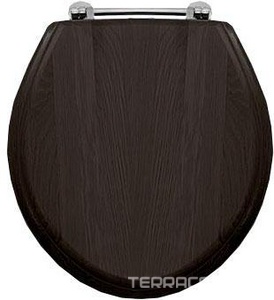 Сиденье для унитаза массив дуба, тёмный, петли (хром), New Etoile/Etoile ZZ Devon & Devon Универсал IBSEWENETCR