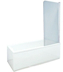 Душевая шторка на ванну, Cariba 75x135, правая, узор.стекло, профиль хром. ХХ