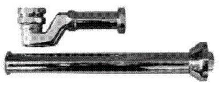 Сифон (гидрозатвор) для ванны, (горизонт. для слива-перелива), с отводом 400хd38мм, (металл, цв.светлое золото), D&D ZZ Devon & Devon Универсал SFD1040S