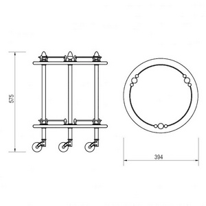 Столик передвижной, на колёсиках, h575х390хмм, (цв.бронза),  ZZ Migliore Elisabetta 17015