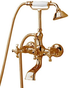 Смеситель для ванны, с душевым гарнитуром, (цв. бронза),  ZZ 3M Nuova retro 4101 UU