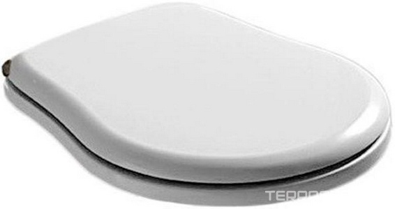 Сиденье для унитаза, c микролифтом, (пластик цв.белый, петли цв.хром),  Kerasan Retro 108801