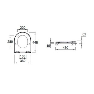 Крышка-сиденье для унитаза  Rive Gauche тонкое, с микролифтом, быстросъемное Jacob Delafon Odeon E24889-00