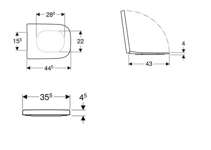 Сиденье для унитаза, с микролифтом, быстросъёмное,  ZZ Geberit Renova Plan 500.692.01.1