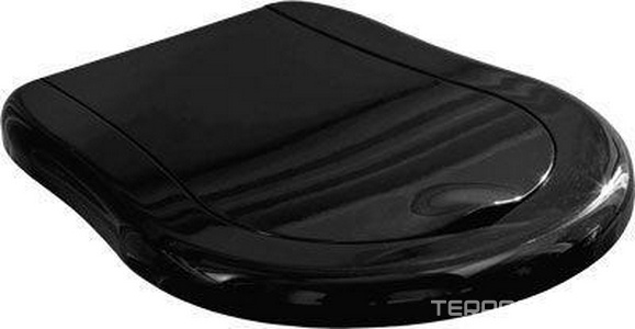 Сиденье для унитаза, c микролифтом, (пластик цв.черный глянец, петли цв.хром),  ZZ Kerasan Retro 108804