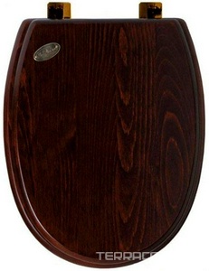 Сиденье для унитаза (дерево цв. орех, крепления цв. бронза)  ZZ Simas Arcade AR 005/BR