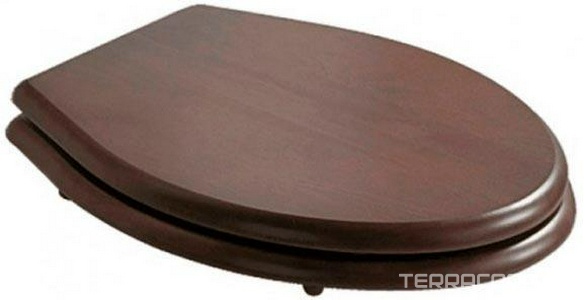 Сиденье для унитаза, БЕЗ микролифта, (дерево цв. орех, петли цв. хром),  ZZ Galassia Ethos 8495NO