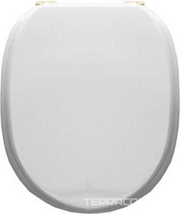 Сиденье для унитаза, с микролифтом, МДФ, белое, петли (латунь),  ZZ  Devon & Devon Westminster IBSEBIAW