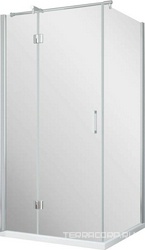 Душевое ограждение 1000x800x1995 мм, ЛЕВАЯ, профиль глянцевый хром, стекло "crystalvision" ZZ