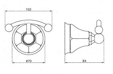 Крючок (цв.Ottone Grezzo латунь матов.),  ZZ Nicolazzi Teide 1481 OG 05