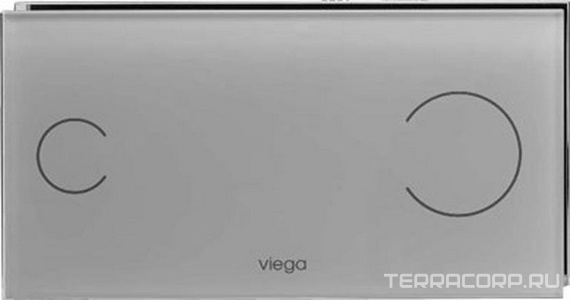 Клавиша хром  100 Viega (8352,1) (стекло/светло-серый) Viega T5 597481 Viega Visign for More 597481