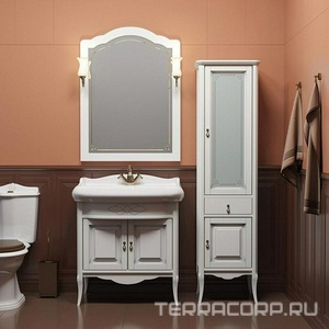 Пенал  напольный 452x360x1755 мм, правый, цв. белый/беж. ZZ Opadiris Лоренцо Z0000008218