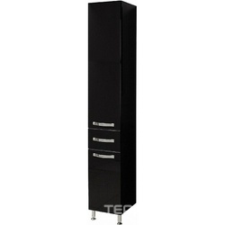 Шкаф-колонна Ария 340*1900*316, напольная, с бельевой корзиной цвет черный глянец ZZ