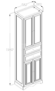 Пенал  60 напольный 582х1982х380 мм , цвет слоновая кость ZZ Opadiris Риспекто Z0000009596