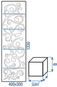 Пенал 400х300хh1330мм, подвесн., одна дверь петли слева, (цв. белый),  ZZ Clarberg Elegance El.05.04/L