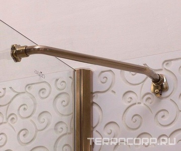 Душ. уголок 900х900хh1950мм, 1/4 круга, R550мм, 2 расп.двери, вход 730мм, с 2-мя неподв.сегм., (стекло прозрачн, 8мм, фурн/бронза), Magiс ZZ Cezares Magic MAGIC-R-2-90-C-Br