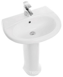 Раковина "", 590x460x160 мм с 1 отв., без комплекта крепежа, белый Sanita Виктория WB.PD/Victoria/60-C/WHT.G/S1 (VIC55SAWB01)