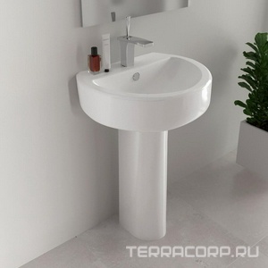 Раковина Best Lux 55*44,5 см, БЕЗ крепежа, белая Sanita Luxe best luxe WB.PD/Best/55-C/WHT.G/S1 (BSTSLWB01)