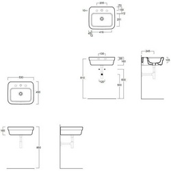 Раковина 53х45см, с 1 отв.д/смесит., крепл. в компл., (цв. белый) Evolution ZZ