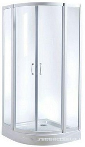 Cтекла для душ.уголка  90*90 см (арт.W75E-225-090MT), профиль мат.хром, стекло прозрачное (ЗАП.ЧАСТЬ) ZZ AMPM Sense W75G-225-090MT