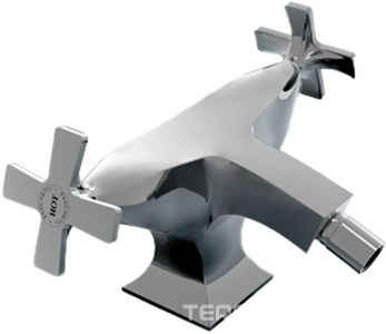 Смеситель для биде на 1 отв., ручки "Крест", с д/к, (цв.хром),  ZZ Zucchetti Bellagio ZB1315