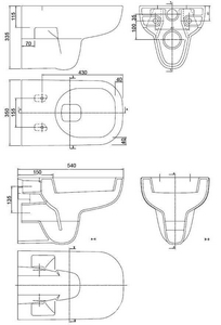 Унитаз подвесной GRANDY, БЕЗ крышки-сиденья ХХ IFO Grandy RP213100100