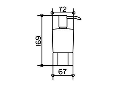 Дозатор настенный с верх/подачей мыла (цв.хром/стекло мат.)  ZZ Keuco Elegance New 11654 01900