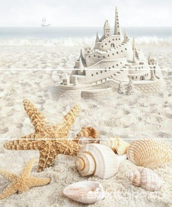 Керамическая плитка Azori Caliza Панно  beige arena (3 плитки) l50.5x60.3 Комбинированный 