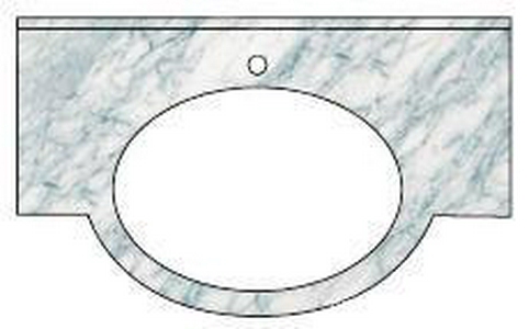 Столешница 115х61хh7см, 1 отв. д/смесит., (мрамор цв. Marmo Carrara),  ZZ Cezares Moro MO04.M1 Marmo Carrara 1 fori