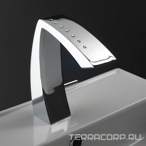 Смеситель для раковины, нажимная пробка д/к в компл., (цв. хром),  Swarovski ZZ 3M Arche 2910 CC