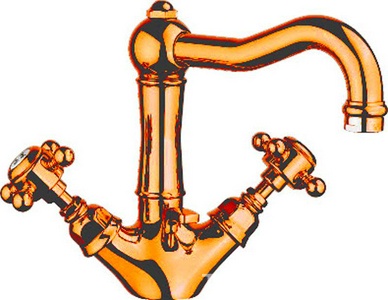 Смеситель для раковины на 1 отв. с д/к (цв.бронза, ручки  Half Dome), Nicolazzi ZZ Nicolazzi Classical luxury 1432 BZ 70