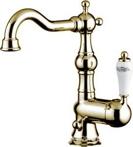 Смеситель для раковины, с д/к, (цв. золото),  ZZ Gaia Phoenix RN 3313 ORO