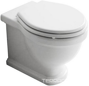 Унитаз напольный пристенный 55х38хh42см, для установки со скрытым в стене бачком смыва, БЕЗ сиденья, (крепёж к полу в копл.),  ZZ Galassia Ethos 8437