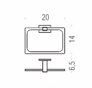 Полотенцедержатель-квадрат 20х14 см, хром,  Colombo Look B1631.000