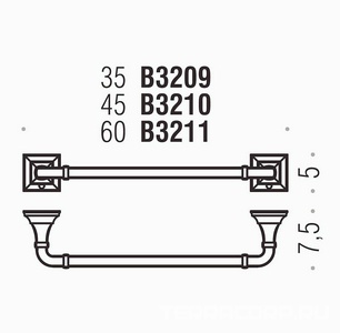 Полотенцедержатель 59,8 см, (цв.хром),  Colombo Portofino B3211.000