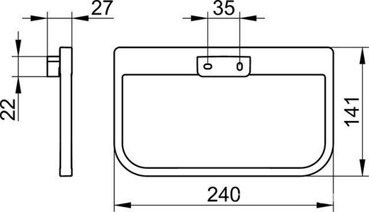 Полотенцедержатель-кольцо 240х141мм, (цв. хром),  Keuco Moll 12721 010000