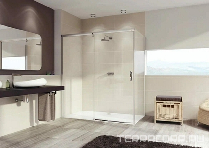 Боковая стенка 1000хh2000мм, для односекц. раздвиж.двери с неподвиж. сигментом (стекло прозрач. Anti-Plaque  6мм, профиль цв.хром),  4уг.ZZ Huppe Huppe Aura 401608 092 322