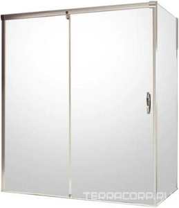 Боковая стенка 1000хh2000мм, для односекц. раздвиж.двери с неподвиж. сигментом (стекло прозрач. Anti-Plaque  6мм, профиль цв.хром),  4уг.ZZ Huppe Huppe Aura 401608 092 322