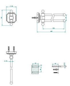 Полотенцедержатель двойной, поворотный 400мм (цв. золото (Dore))  ZZ THG Cygne G31-F01-00522
