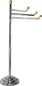 Полотенцедержатель напольный, свободностоящий, тройной, h106х41хd23см (хром/золото)  ZZ Pomd'or Windsor 26.12.01.003