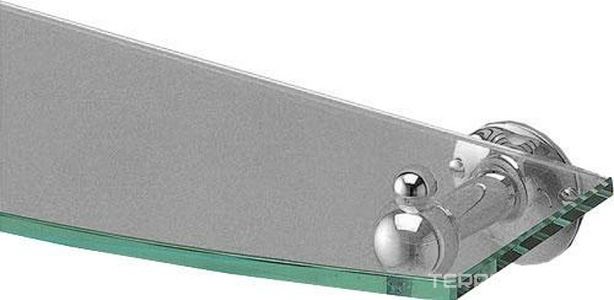 Полочка стеклянная 600мм, с металл. креплениями (цв. хром)  ZZ Devon & Devon New York NY110CR