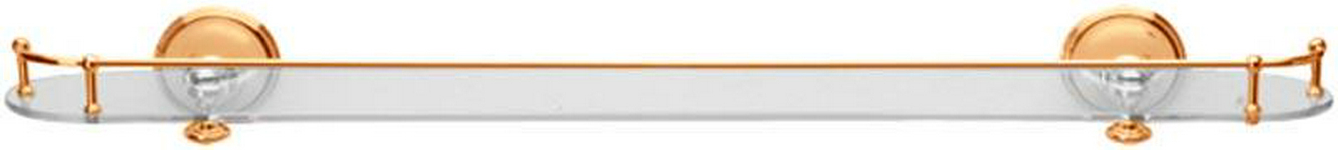 Полка настенная с мет. ограждением 70 см (бронза/стекло),  KL 3M Old italy 8225 UU