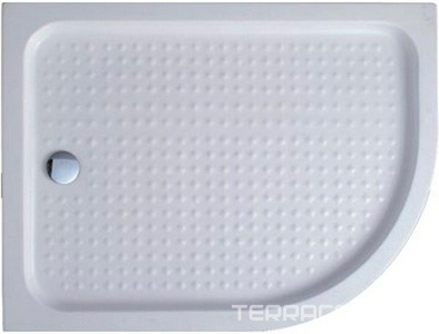 Поддон душевой 1200х900h150мм, ассиметричный, R550мм, "Левый", отв. слива 90мм, (сифон крыш. цв.хром, мет каркас, ножки/комп.), акрил/бел, Cezares ZZ Cezares Универсал TRAY-A-RH-120/90-550-15-W-L