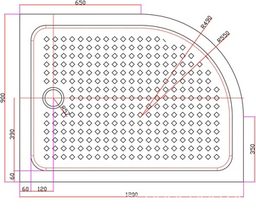 Поддон душевой 1200х900h150мм, ассиметричный, R550мм, "Левый", отв. слива 90мм, (сифон крыш. цв.хром, мет каркас, ножки/комп.), акрил/бел, Cezares ZZ Cezares Универсал TRAY-A-RH-120/90-550-15-W-L