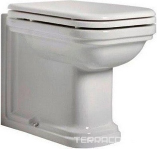 Унитаз напольный, пристенный, 37х55см, для установки со скрытым в стене бачком смыва, без сиденья и крепл. к полу арт.7603 хх,  ZZ Kerasan Waldorf 411801