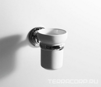 Стакан настенный (цв. хром / керамика)  ZZ Simas Victoria 260203 cr