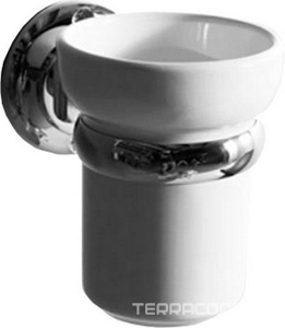 Стакан настенный (цв. хром / керамика)  ZZ Simas Victoria 260203 cr