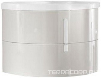 Тумба подвесная 77,5х39,5хh54см, c 2-мя выдв.ящиками, в комплекте с керам. раковиной с 1отв.д/смес., (цв. Bianco Lucidi), Moon XX